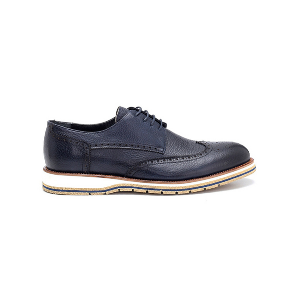 Navy Blue Men Casual Leather Shoe