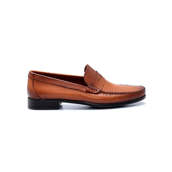 Tan Men Leather Loafer