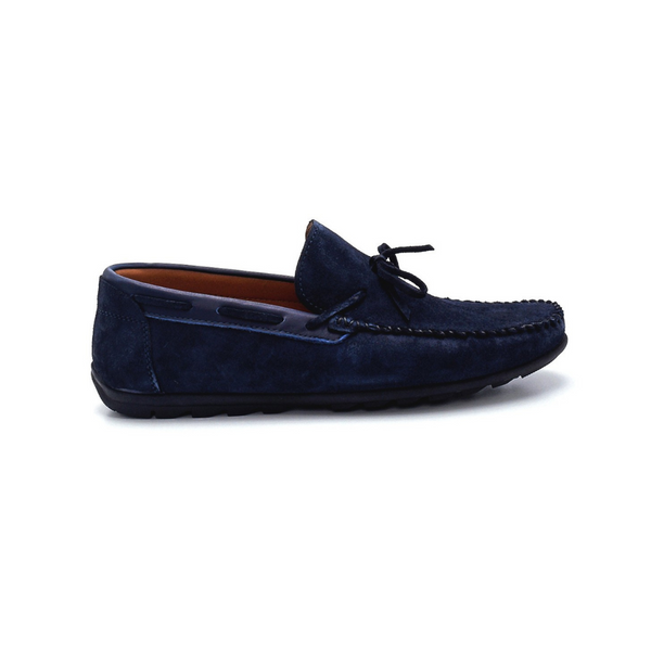 Navy Blue Men Suede Loafer