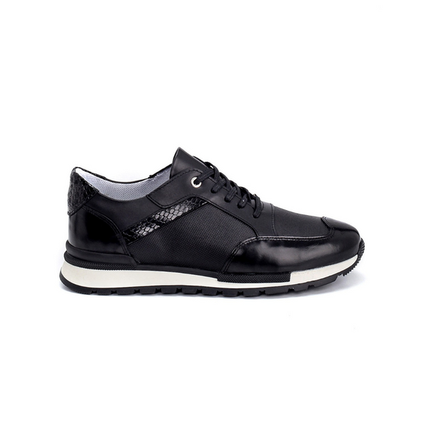 Black Men Leather Sneaker