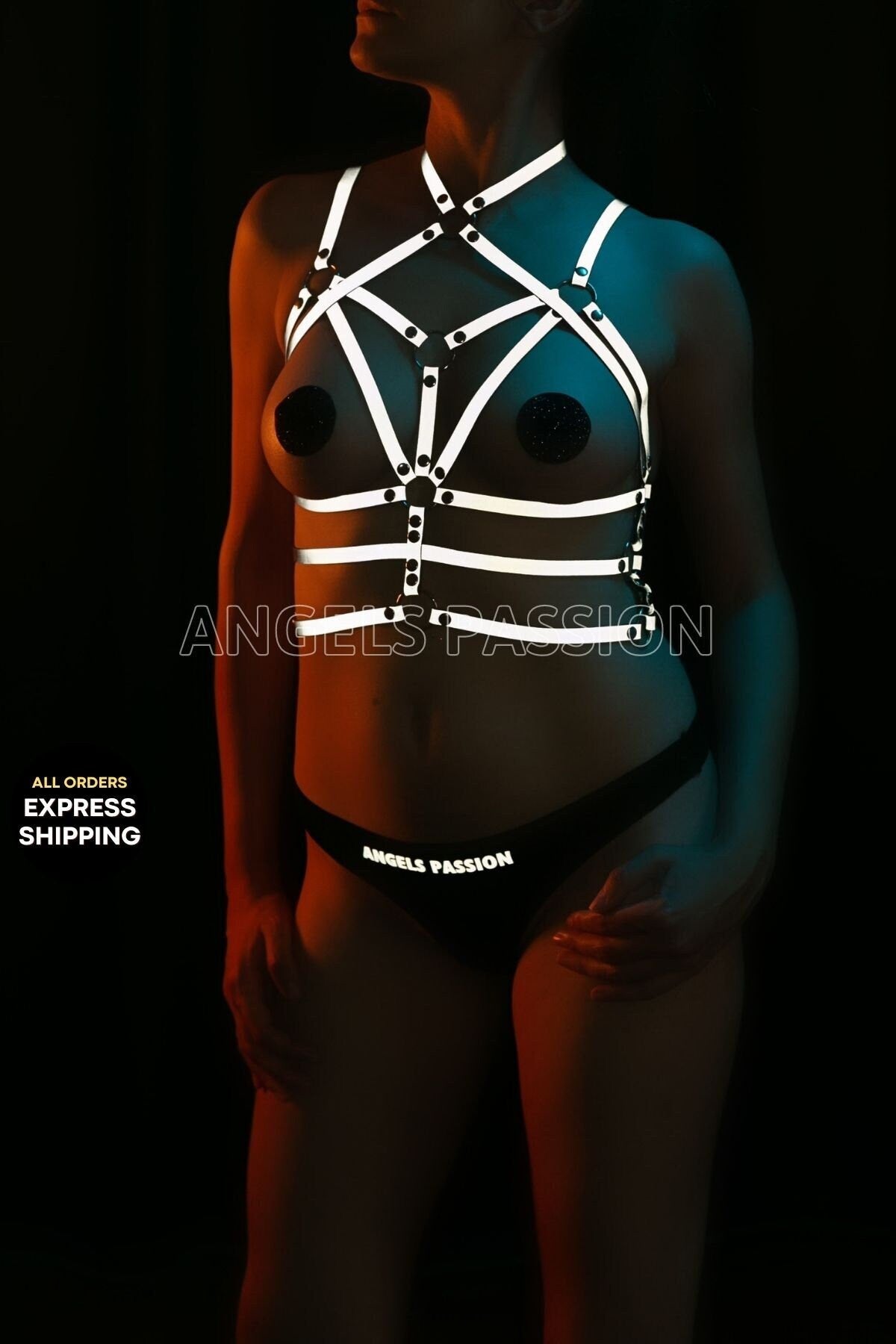 Rave Outfit Reflective Women Set Glow in the Dark Burning Man Wear