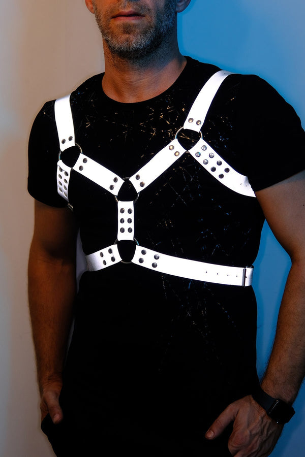 Glow in the Dark Harness Men, Reflective Chest Harness, Bdsmandfetish Harness Men, Gay Harness, Gift for Him1